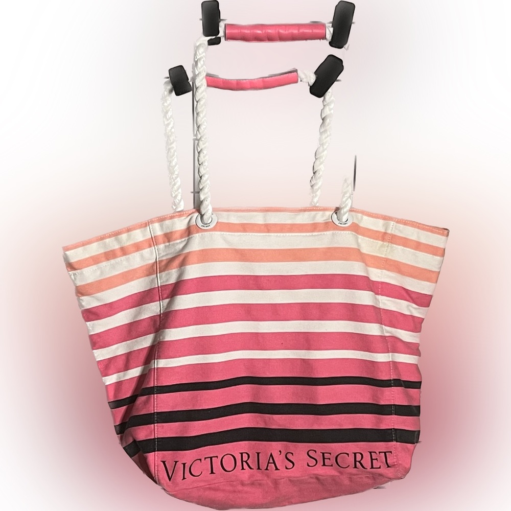 Striped Victoria’s Secret beach bag
